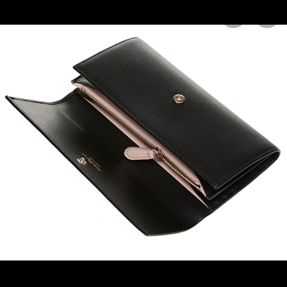 Salvatore Ferragamo Long Gancini Wallet Navy/Pink NEW IN BOX - Picture 3 of 11